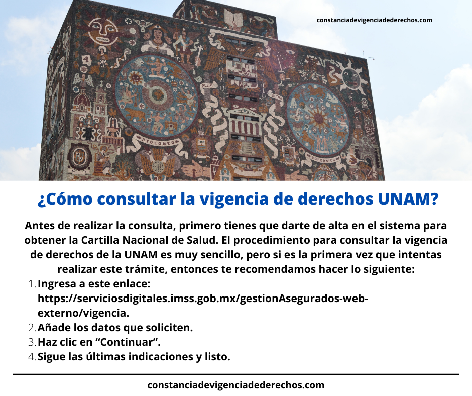 Cómo consultar la vigencia de derechos UNAM