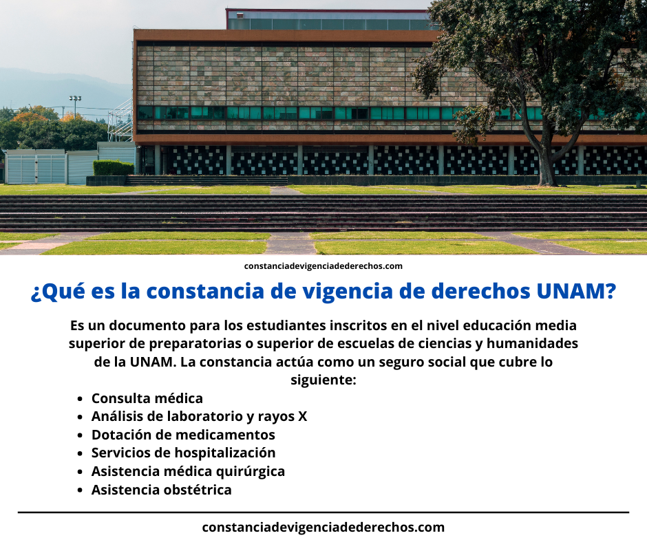constancia de vigencia de derechos UNAM